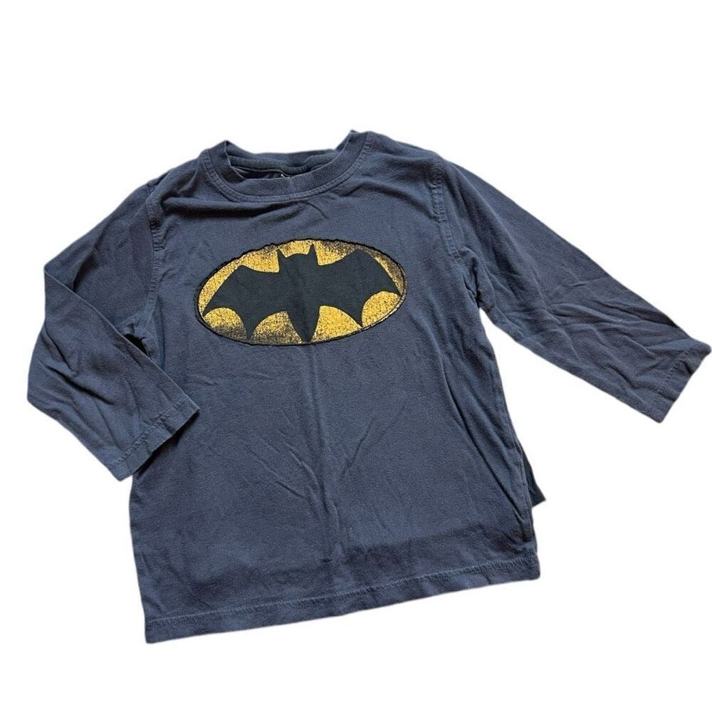 Toddler Boys Gap Junk Food Batman Long Sleeve Graphic Tee Shirt w Cape - Sz 4T
